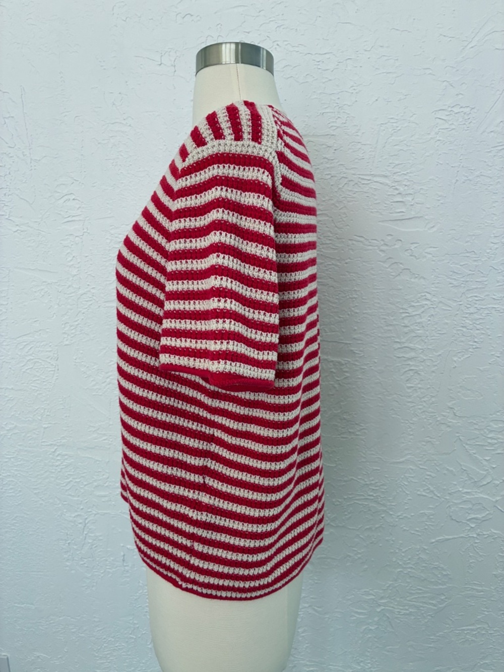 J.Crew Red & White Striped Sweater – Size Medium - Picture 4 of 9